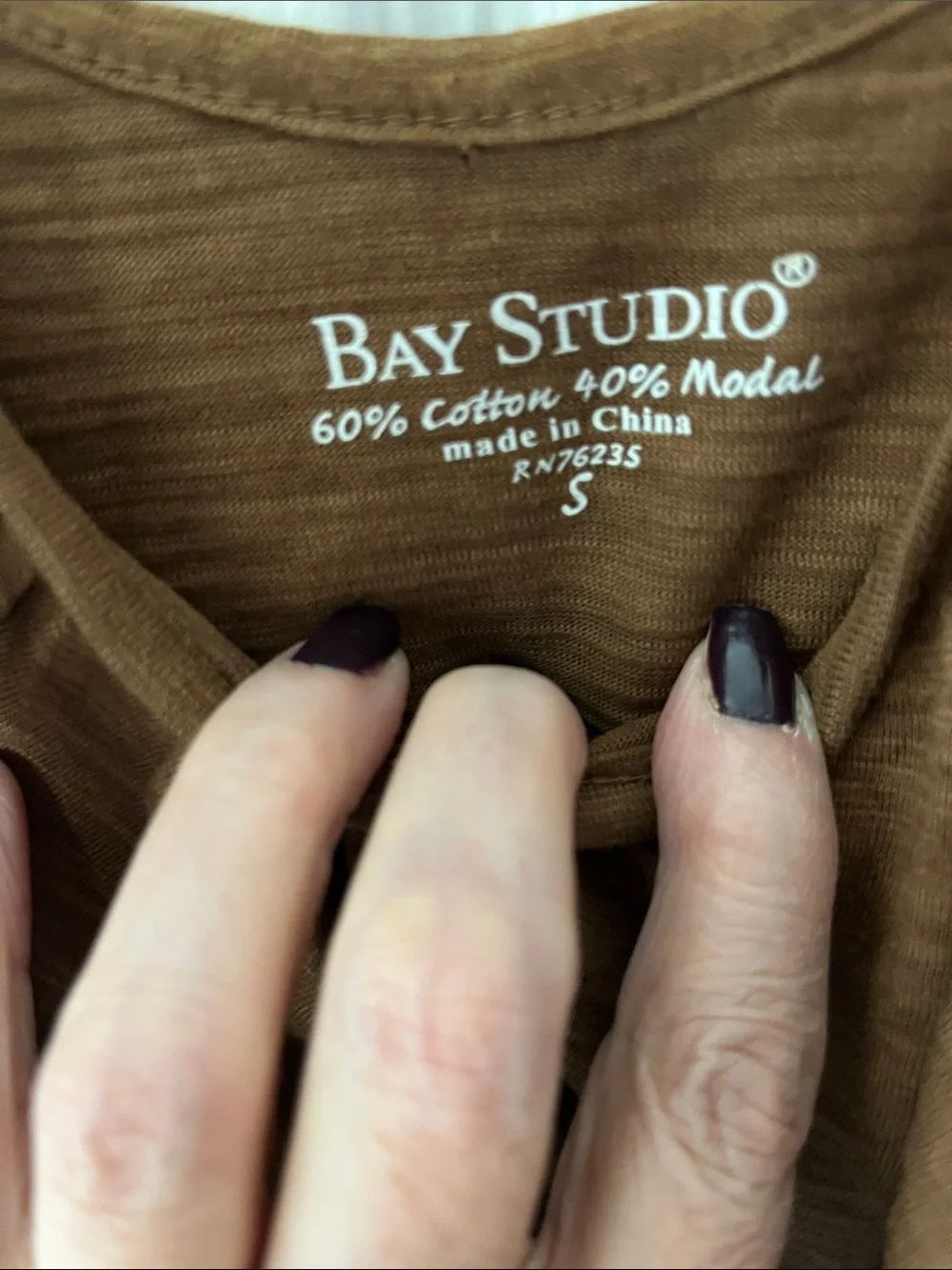 Bay Studio Brown Ruffle One-Shoulder Tank - Picture 2 of 3